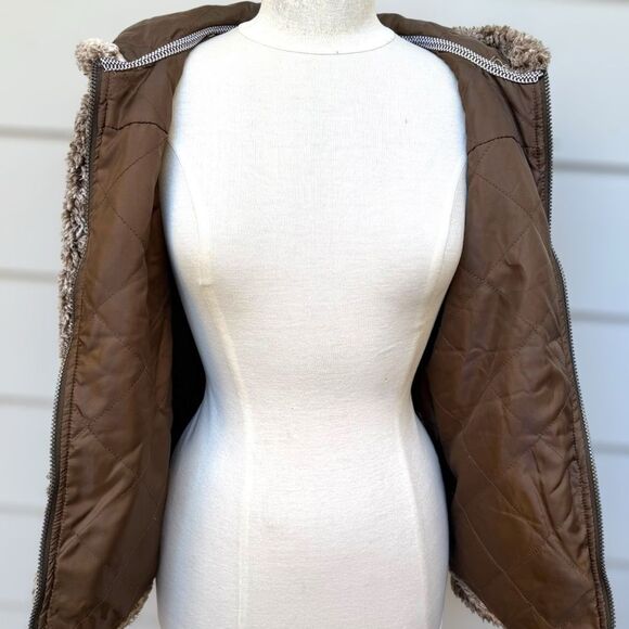 Kerenhart Faux Fur Brown Teddy Bear Hooded Jacket Women's size Medium - Picture 3 of 12